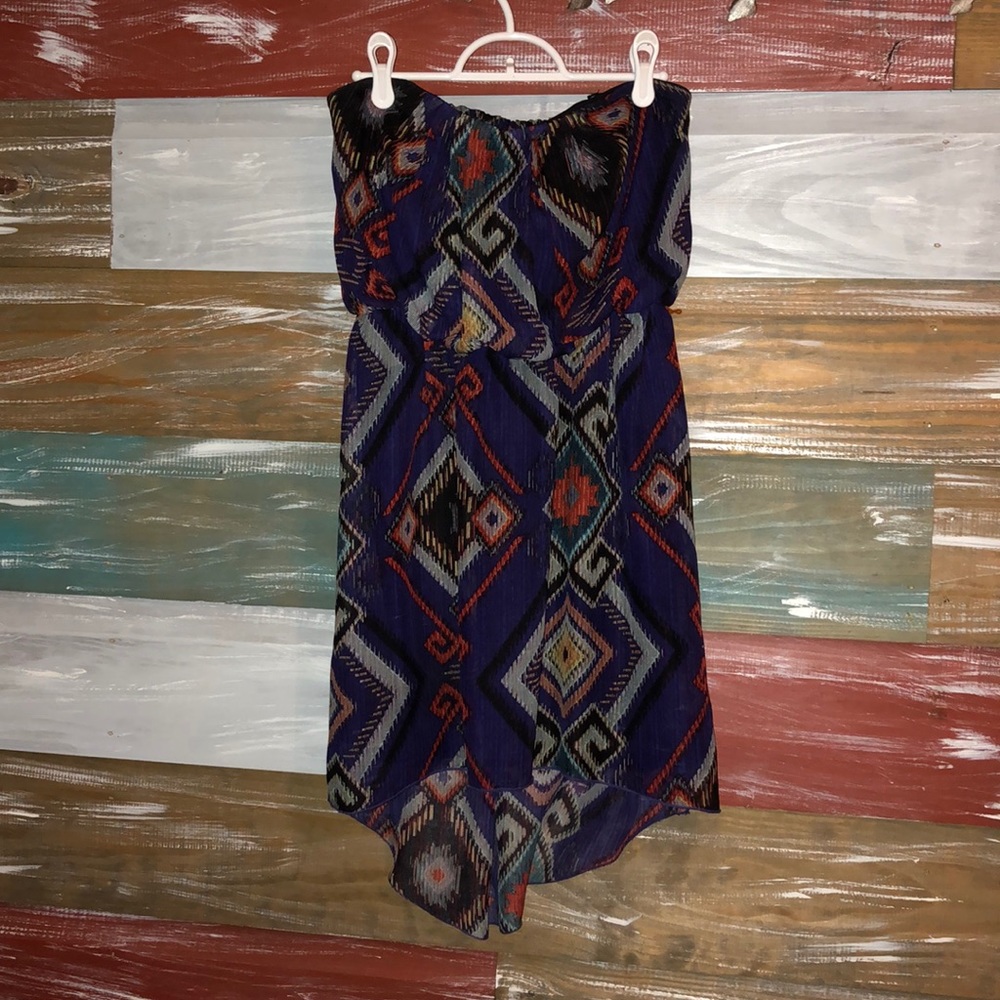 Strapless Aztec Design Dress